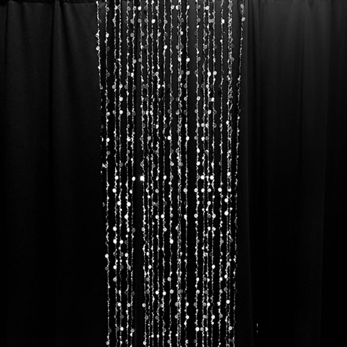 Beaded Curtain Metallic Slver Iridescent 12FT